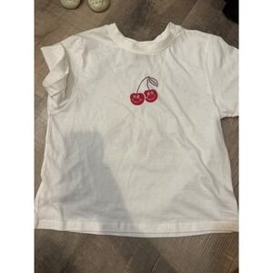 Attitude Not Included Cherry Smiley Baby Tee - XS - Rhinestone Detail